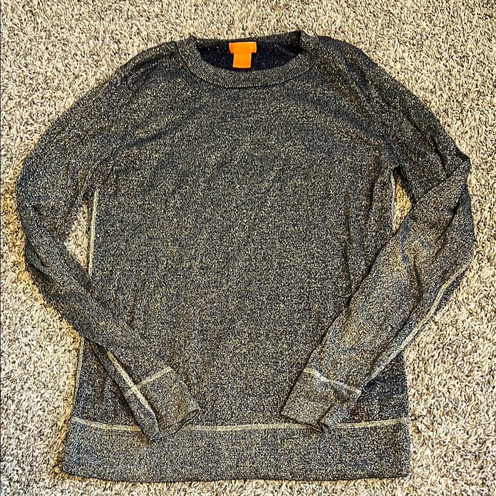 Joe Fresh Navy and Gold Metallic Sweater